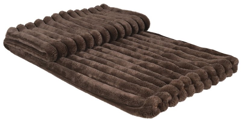 Cocoa Faux Fur Ribbed Throw Cocoa Faux Fur Ribbed Throw
