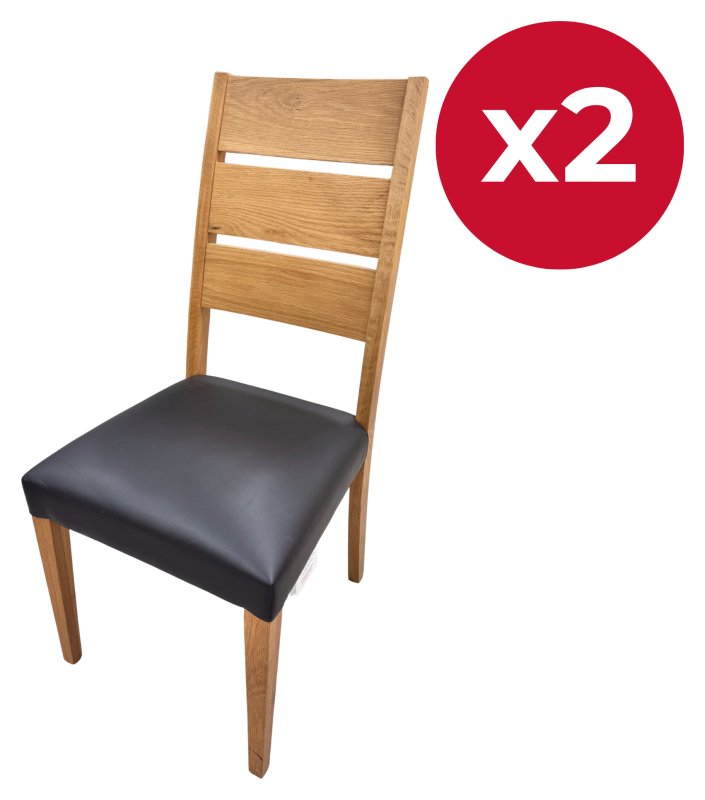 Set of 2 - Oak Chairs Set of 2 - Oak Chairs