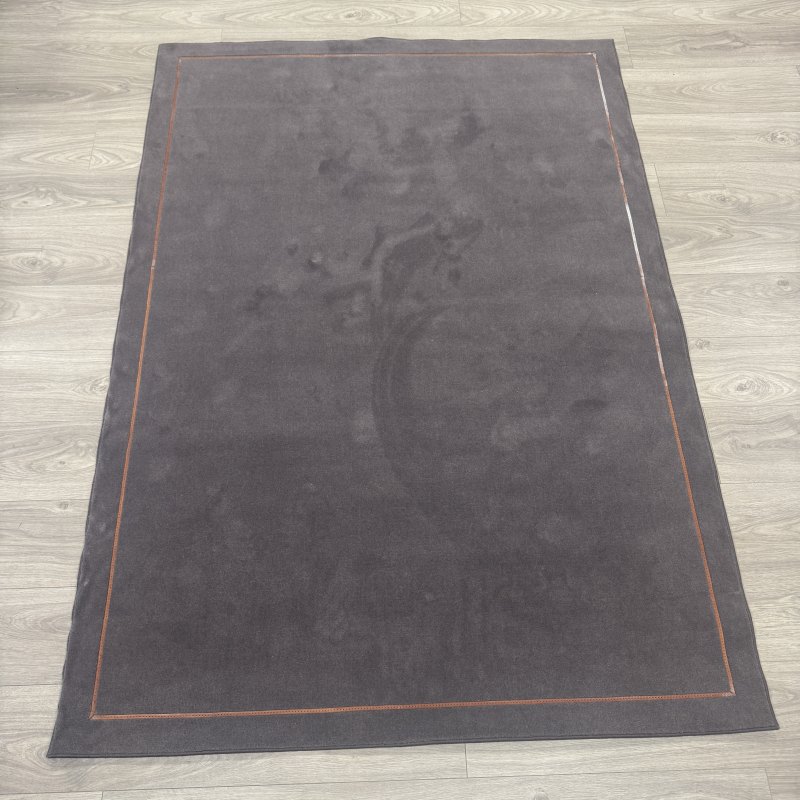 Louis De Poortere - Carved Grey with Leather Luxury Rug Louis De Poortere - Carved Grey with Leather Luxury Rug