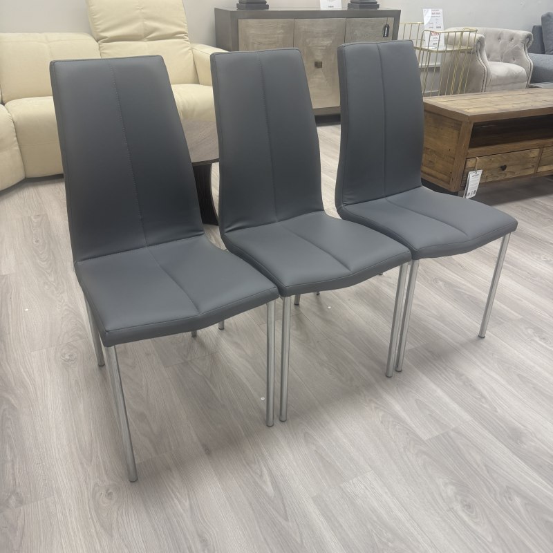 Alibi - Set of 3 Grey Dining Chairs Alibi - Set of 3 Grey Dining Chairs