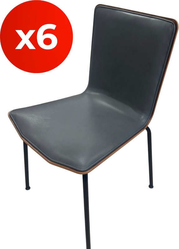 Skovby - SM801 - Set of 6 Walnut and Leather Chairs Skovby - SM801 - Set of 6 Walnut and Leather Chairs