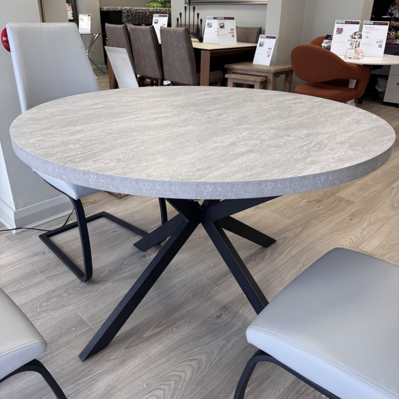 Milano Round Extending Table - Light Grey Milano Round Extending Table - Light Grey