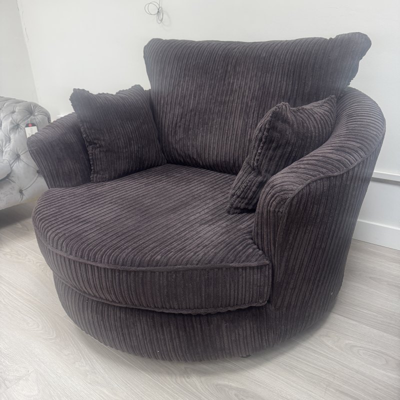 Chocolate Corduroy Cuddler Chair Chocolate Corduroy Cuddler Chair