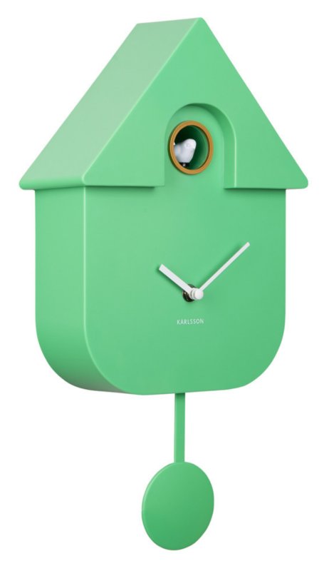 Wall Clock Modern Cuckoo - Bright Green Wall Clock Modern Cuckoo - Bright Green