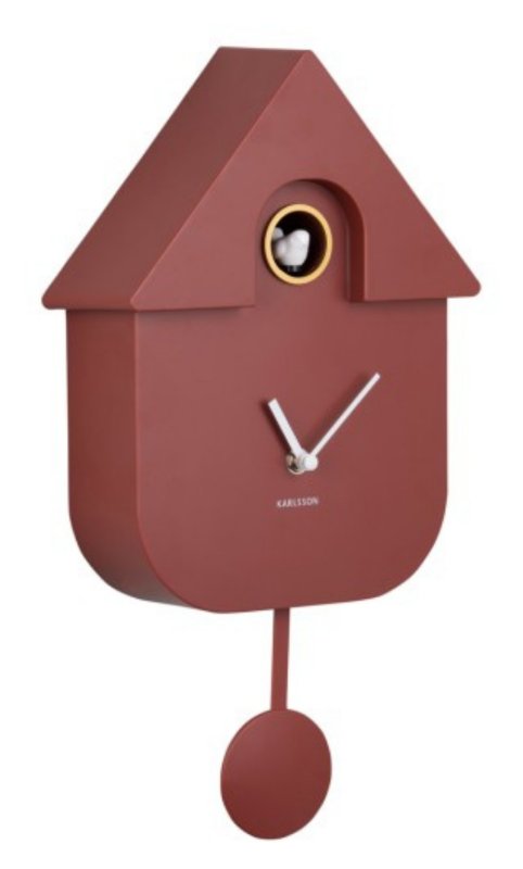 Wall Clock Modern Cuckoo - Ochre Red Wall Clock Modern Cuckoo - Ochre Red