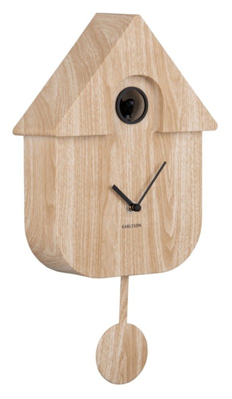 Wall Clock Modern Cuckoo - Light Wood Print Wall Clock Modern Cuckoo - Light Wood Print
