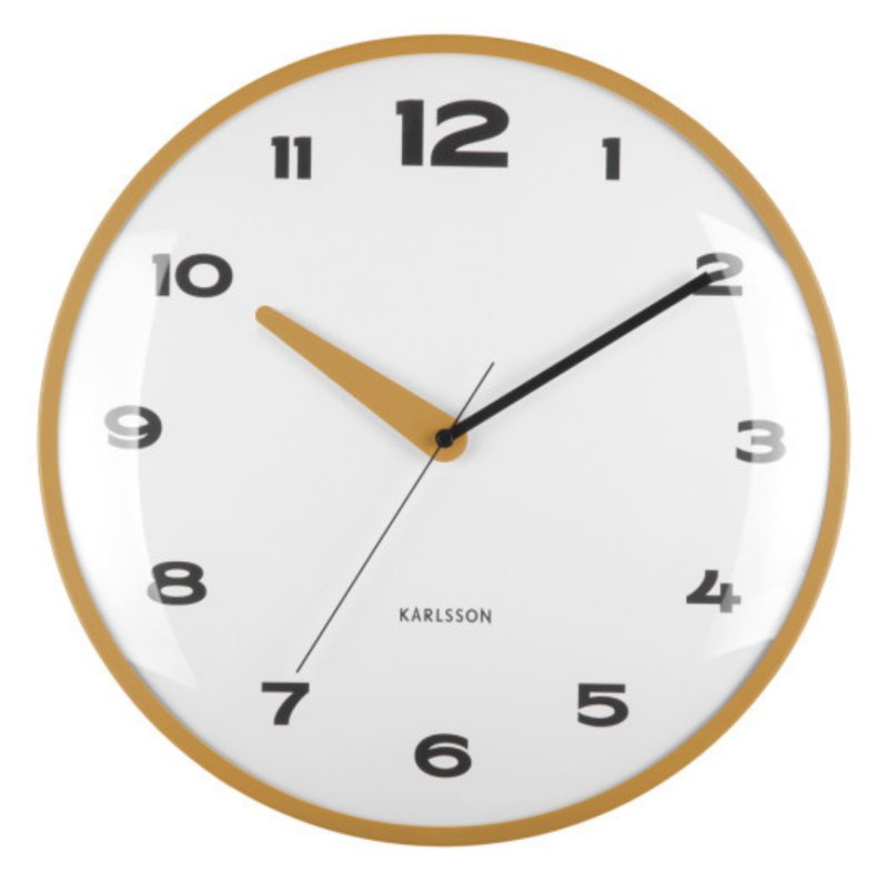 Wall Clock Brisk Dome - Ochre Yellow Wall Clock Brisk Dome - Ochre Yellow