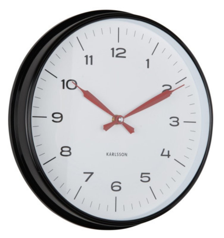 Wall Clock Modern Factory - Jungle Black with Bright Red Wall Clock Modern Factory - Jungle Black with Bright Red