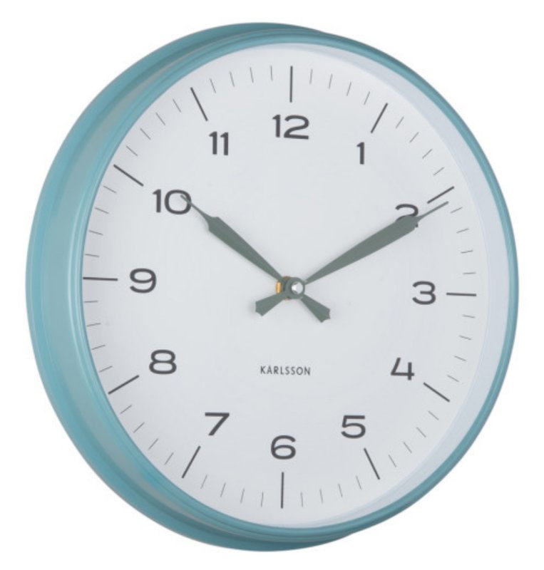 Wall Clock Modern Factory - Misty Blue with Jungle Green Wall Clock Modern Factory - Misty Blue with Jungle Green