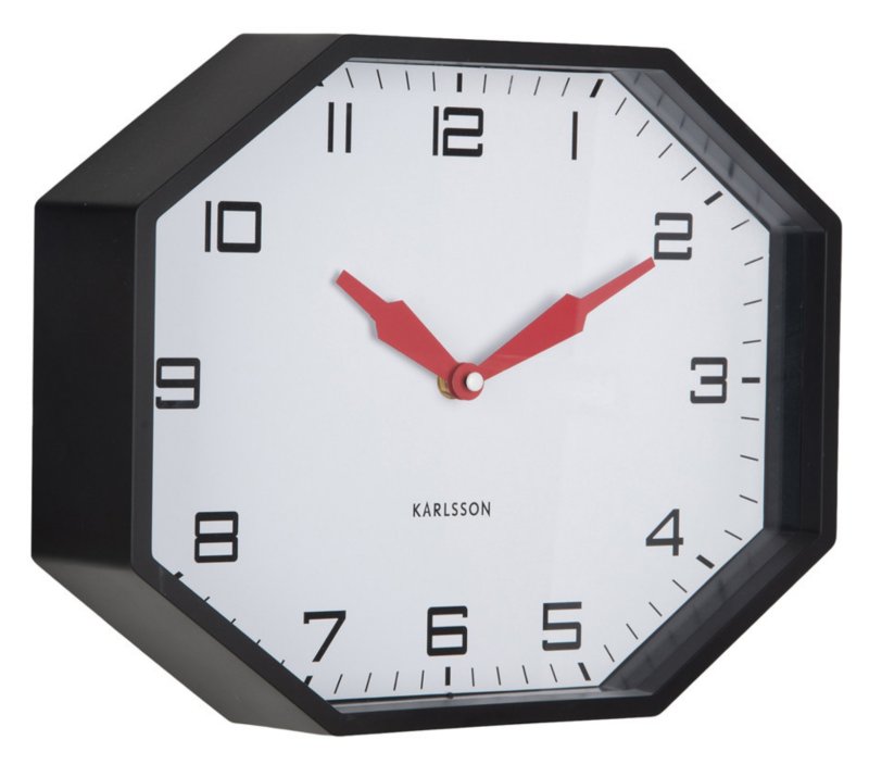 Wall Clock Modern Factory Octagon - Black Wall Clock Modern Factory Octagon - Black