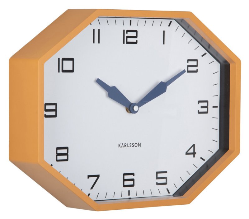 Wall Clock Modern Factory Octagon - Ochre Yellow Wall Clock Modern Factory Octagon - Ochre Yellow