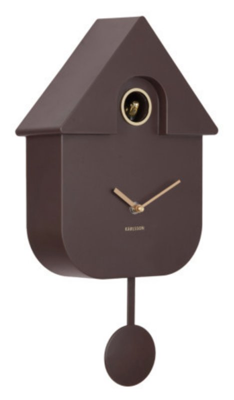 Wall Clock Modern Cuckoo Oro - Earth Brown Wall Clock Modern Cuckoo Oro - Earth Brown