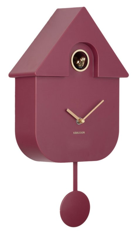 Wall Clock Modern Cuckoo Oro - Dark Mauve Wall Clock Modern Cuckoo Oro - Dark Mauve