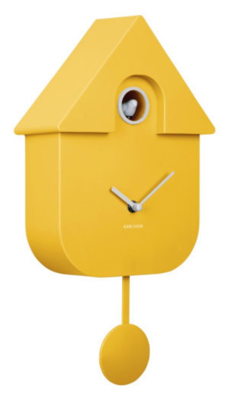Wall Clock Modern Cuckoo - Bright Yellow Wall Clock Modern Cuckoo - Bright Yellow