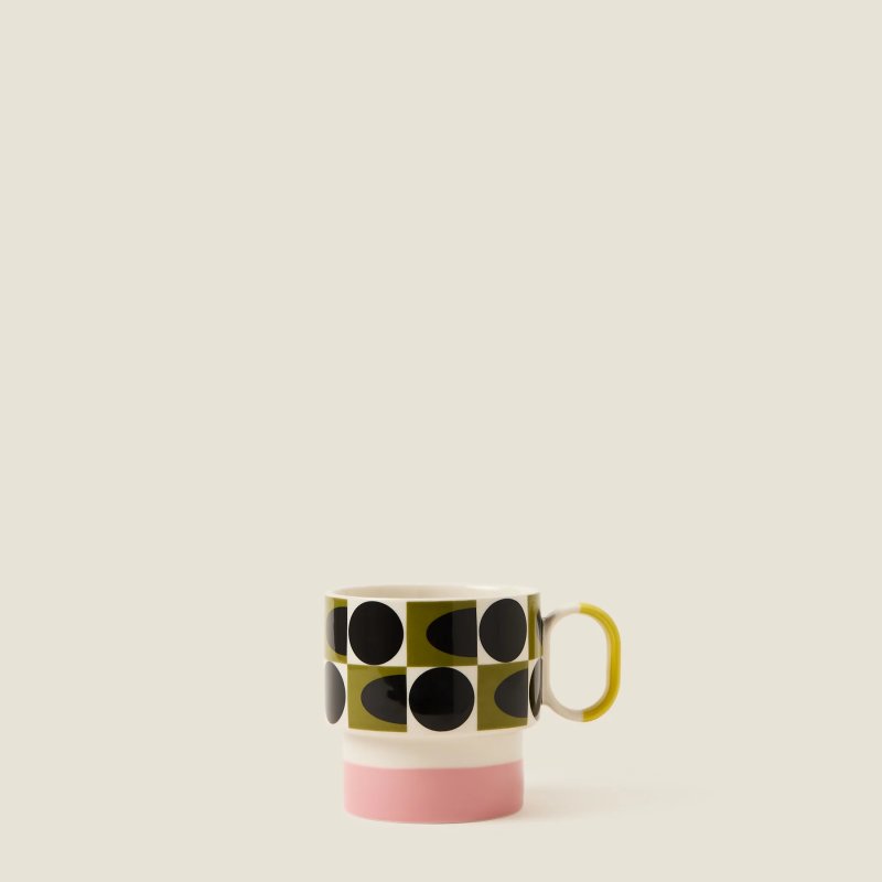 Orla Kiely - Spot Square Oval Mug Pink Orla Kiely - Spot Square Oval Mug Pink