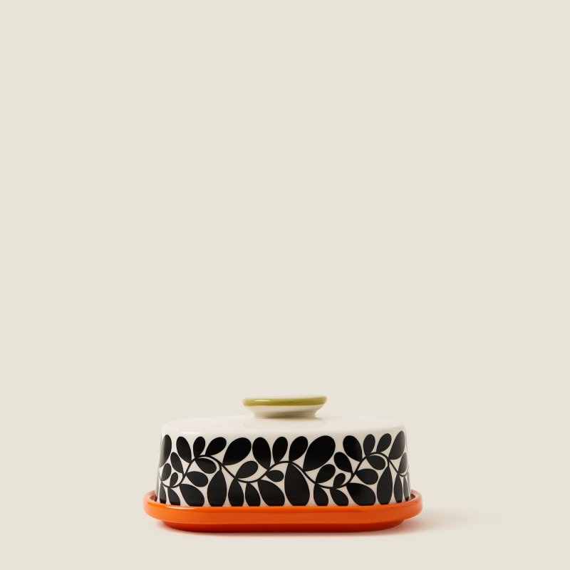 Orla Kiely - Sycamore Stripe Butter Dish Orange Orla Kiely - Sycamore Stripe Butter Dish Orange