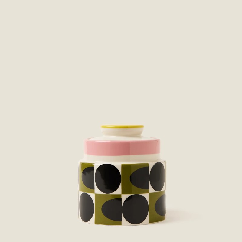 Orla Kiely - Spot Square Oval Storage Jar Pink Orla Kiely - Spot Square Oval Storage Jar Pink