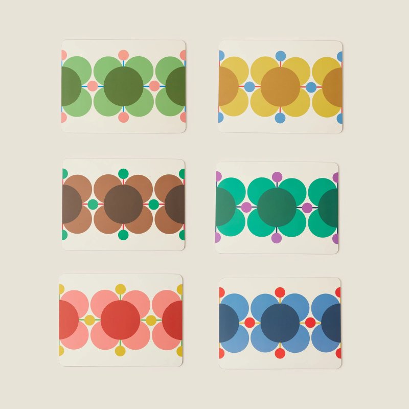 Orla Kiely - Atomic Flower Placemats x6 Orla Kiely - Atomic Flower Placemats x6