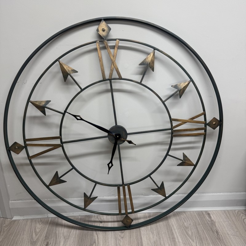 XL Open Metal Wall Clock - Needs Attention XL Open Metal Wall Clock - Needs Attention
