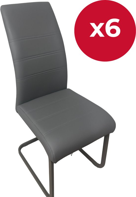 Set of 6 - Mischa chairs - Grey with Grey Frame Set of 6 - Mischa chairs - Grey with Grey Frame