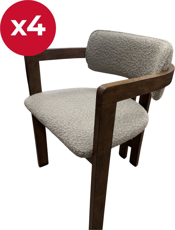 Set of 4 - Grace Chairs - Wood and Fabric Set of 4 - Grace Chairs - Wood and Fabric