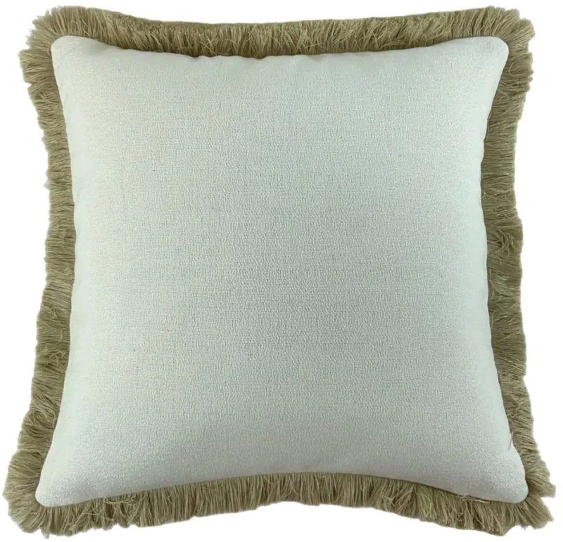 Slub Cushion with Heavy Natural Fringe Slub Cushion with Heavy Natural Fringe