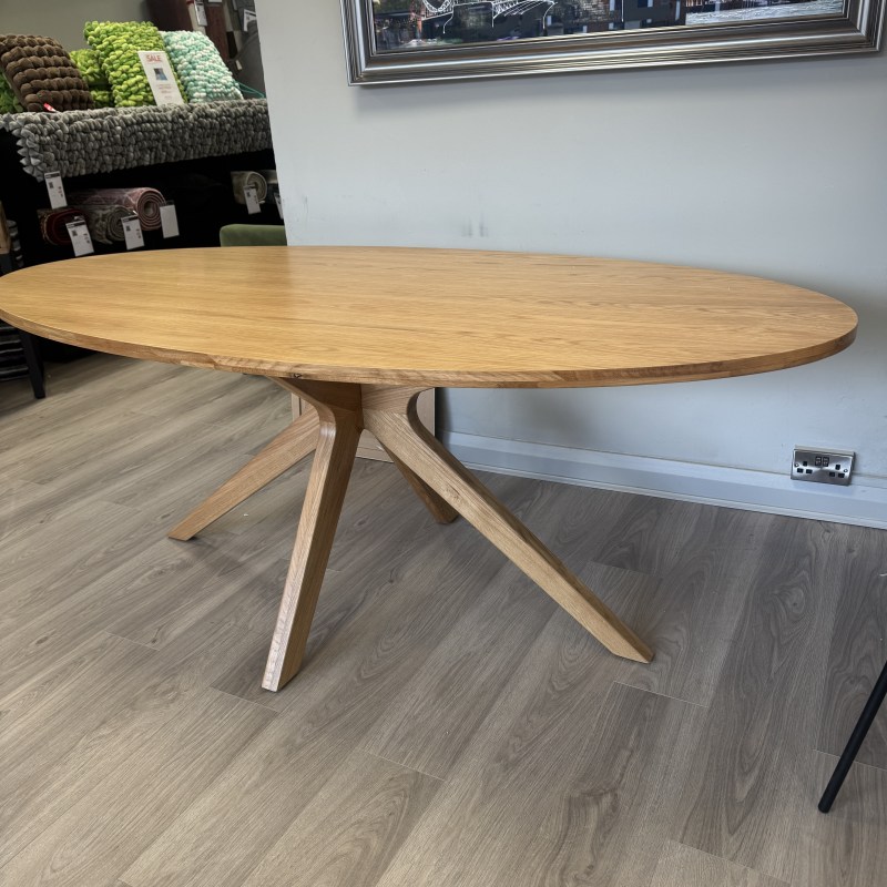 Clifton - 2m Oval Dining Table - Oak Finish Clifton - 2m Oval Dining Table - Oak Finish