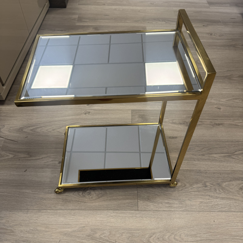 Gold & Mirrored Side Table / Trolley Gold & Mirrored Side Table / Trolley