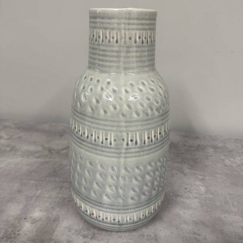 Large Soft Grey Patterned Vase Large Soft Grey Patterned Vase