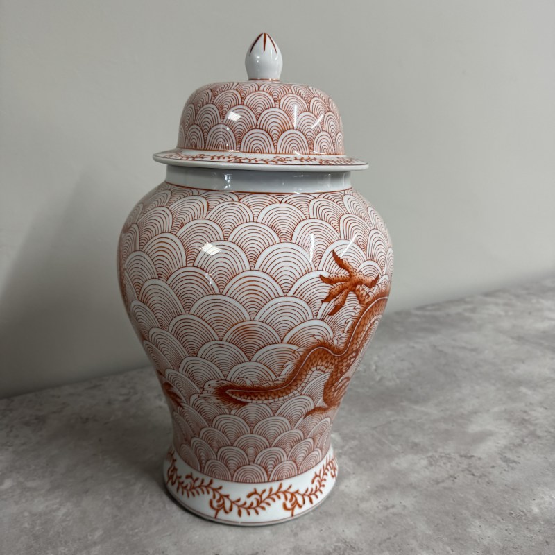 Red Dragon Vase with Lid Red Dragon Vase with Lid
