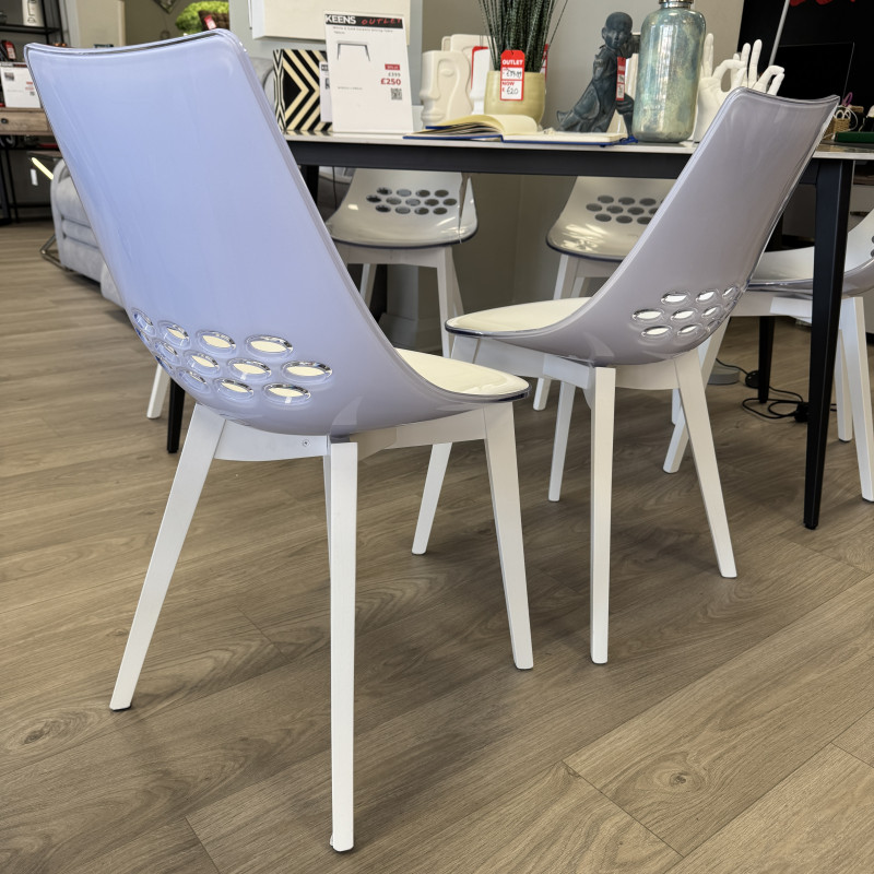 Calligaris - Set of 6 JAM Chairs - White with White Wood Calligaris - Set of 6 JAM Chairs - White with White Wood