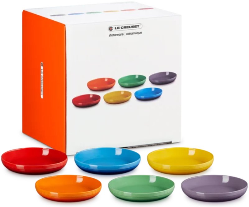 Le Creuset - Rainbow Set of 6 Coupe Pasta Bowls Le Creuset - Rainbow Set of 6 Coupe Pasta Bowls
