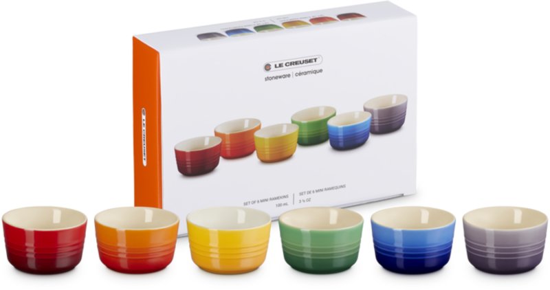Le Creuset - Rainbow Set of 6 Mini Ramekins Le Creuset - Rainbow Set of 6 Mini Ramekins