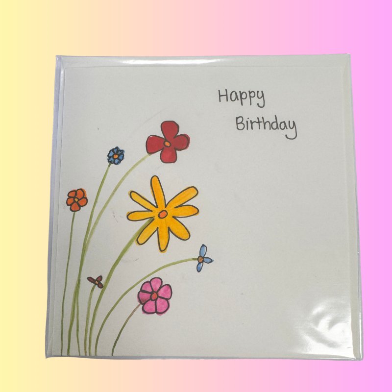 Perla Rose Crafts - Happy Birthday - Colourful Flowers Perla Rose Crafts - Happy Birthday - Colourful Flowers