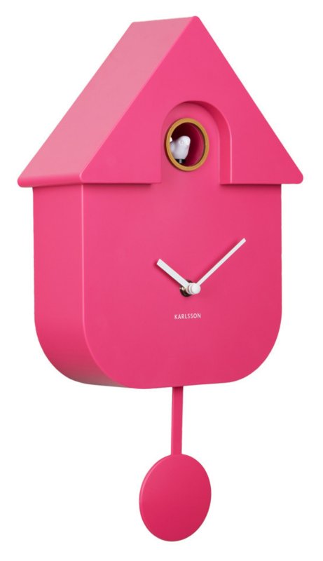 Wall Clock Modern Cuckoo - Bright Pink Wall Clock Modern Cuckoo - Bright Pink