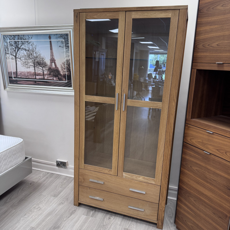 Explore Oak - Glass Display Cabinet Explore Oak - Glass Display Cabinet