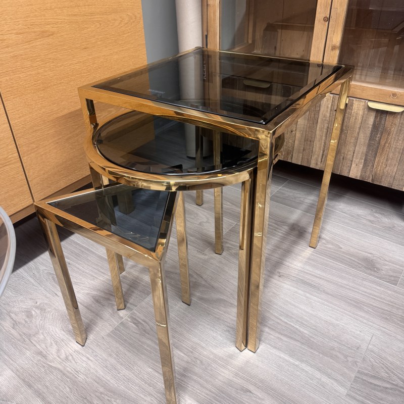 Layla Black &. Gold Nest of 3 Tables Layla Black &. Gold Nest of 3 Tables
