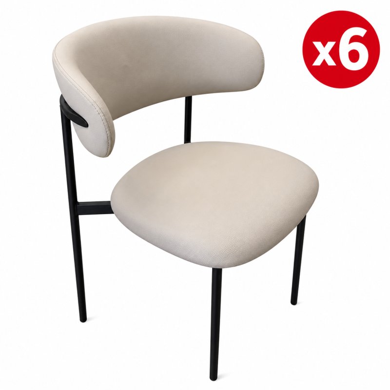 Set of 6 - Amalfi Dining Chairs in Grey/Taupe Set of 6 - Amalfi Dining Chairs in Grey/Taupe