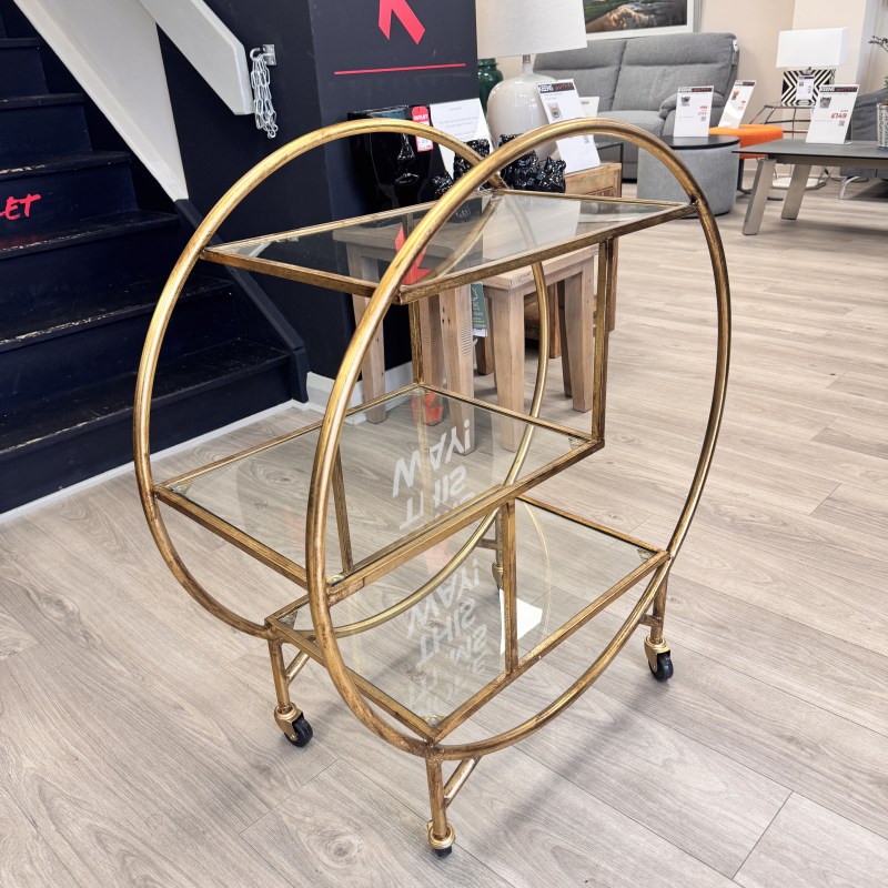 Deco Gold and Glass 3 Tier Drinks Trolley Deco Gold and Glass 3 Tier Drinks Trolley