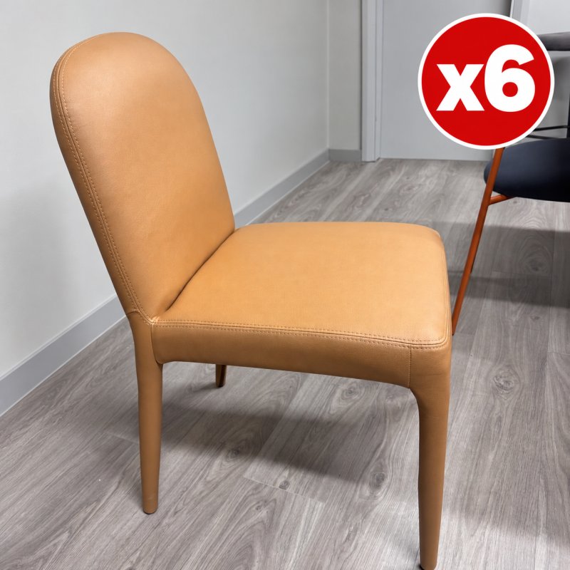 Set of 6 - Ohio Dining Chairs in Camel Set of 6 - Ohio Dining Chairs in Camel