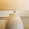 Bulbous Textured Cream Table Lamp with Linen Shade Bulbous Textured Cream Table Lamp with Linen Shade
