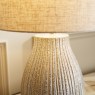 Bulbous Textured Cream Table Lamp with Linen Shade Bulbous Textured Cream Table Lamp with Linen Shade