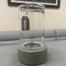 Faux Shagreen Leather and Glass Hurricane Faux Shagreen Leather and Glass Hurricane