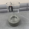 Faux Shagreen Leather and Glass Hurricane Faux Shagreen Leather and Glass Hurricane