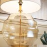 Ribbed Round Glass Lamp with Linen Shade Ribbed Round Glass Lamp with Linen Shade