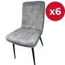 Set of 6 Jimmy - Dining Chairs - Grey Velvet Set of 6 Jimmy - Dining Chairs - Grey Velvet