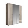 Claire - Wardrobe 4 Door - 2 Wooden Doors + 2 Mirror Doors Middle Pearl Line Claire - Wardrobe 4 Door - 2 Wooden Doors + 2 Mirror Doors Middle Pearl Line