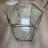 Small Hexagon - Chrome and Glass Table Small Hexagon - Chrome and Glass Table