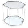 Small Hexagon - Chrome and Glass Table Small Hexagon - Chrome and Glass Table