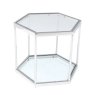 Small Hexagon - Chrome and Glass Table Small Hexagon - Chrome and Glass Table